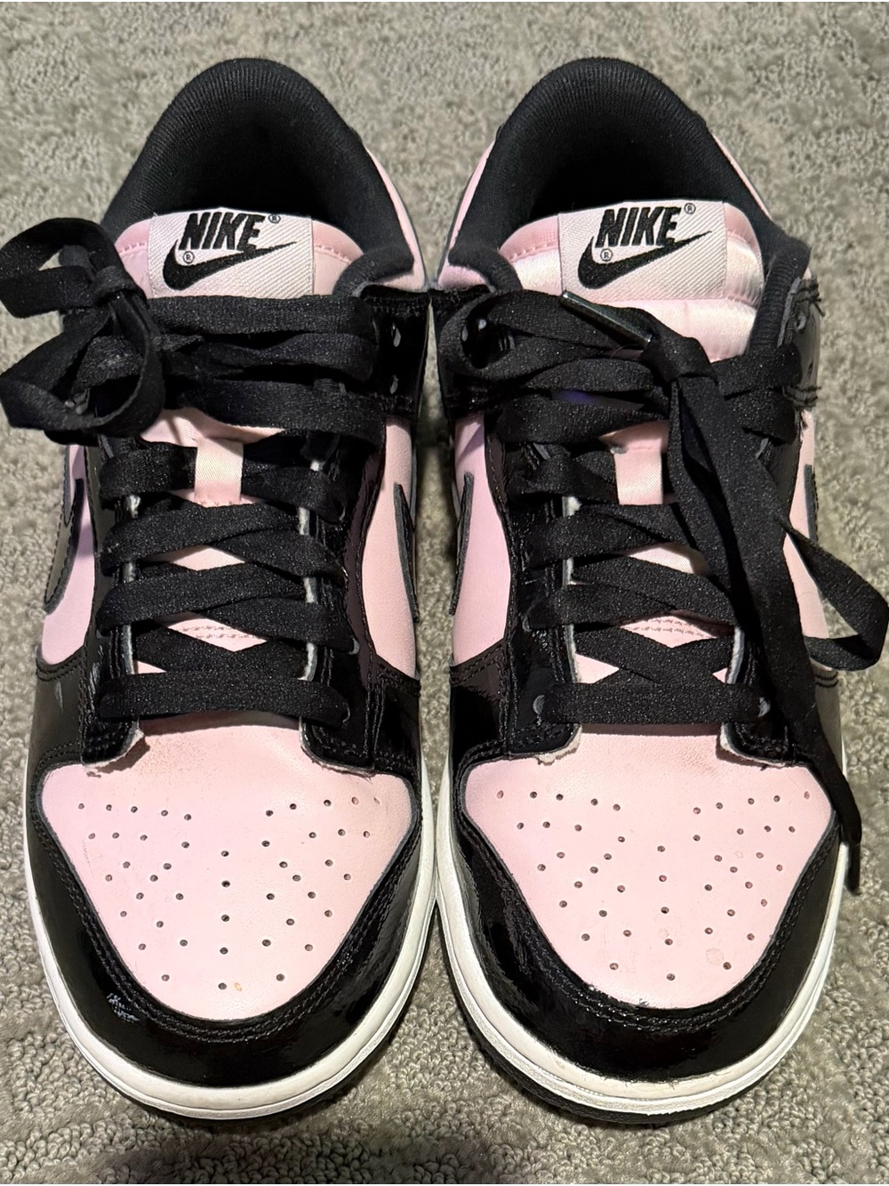 Nike Women’s Pink and Black Low Dunk Sneakers
